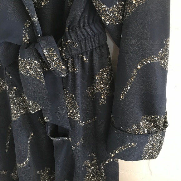 Addition Elle - Navy Leopard Print Jumpsuit with pockets - Plus Size 20 - Picture 2 of 8